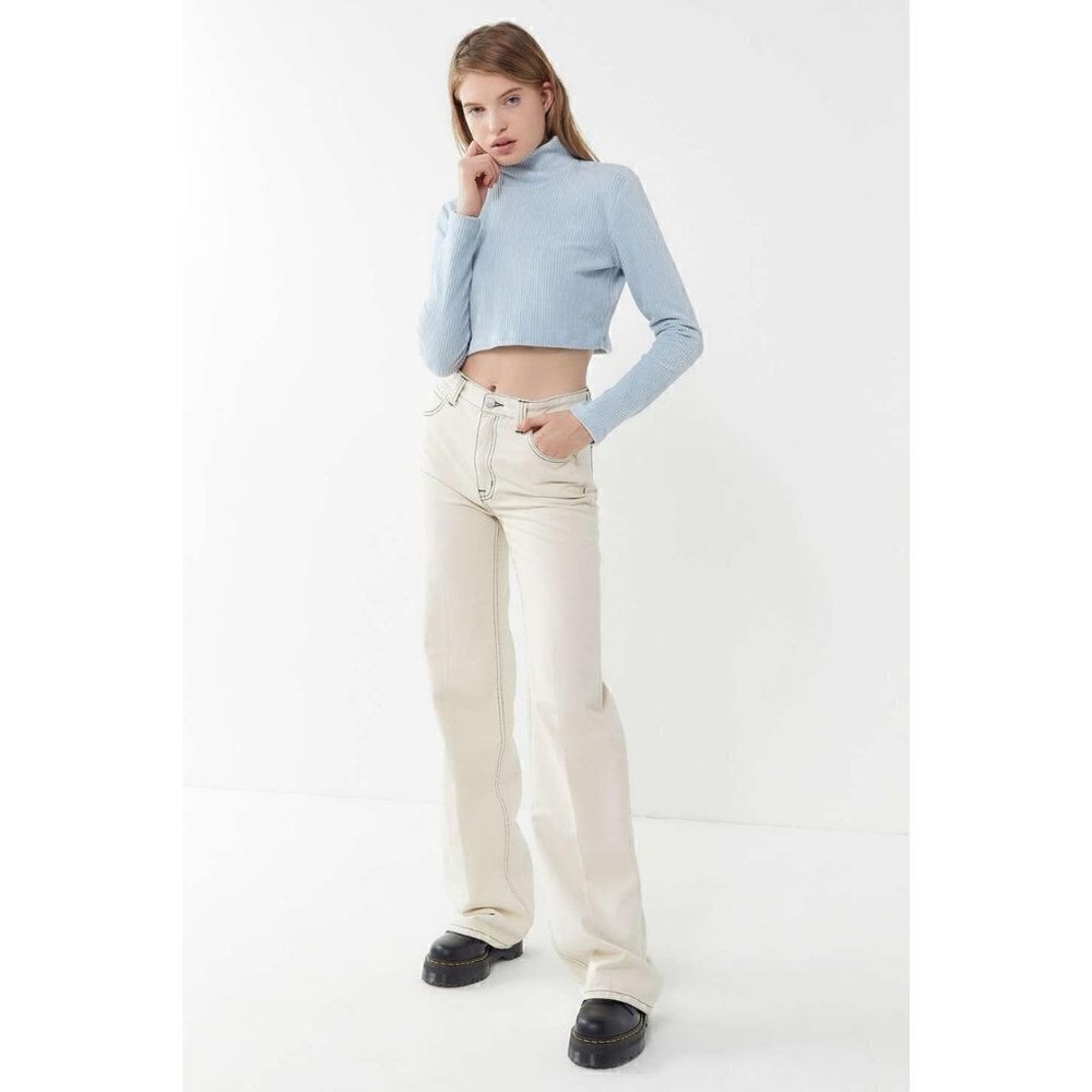 Urban Outfitters BDG Off White‎ Stovepipe High Rise Wide Leg Jeans 27